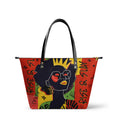 Afroyla Afrocentric Art Totebag for Black Women – Premium Leather, Work & Everyday Bag, Ideal Gift for Her on Mother's Day