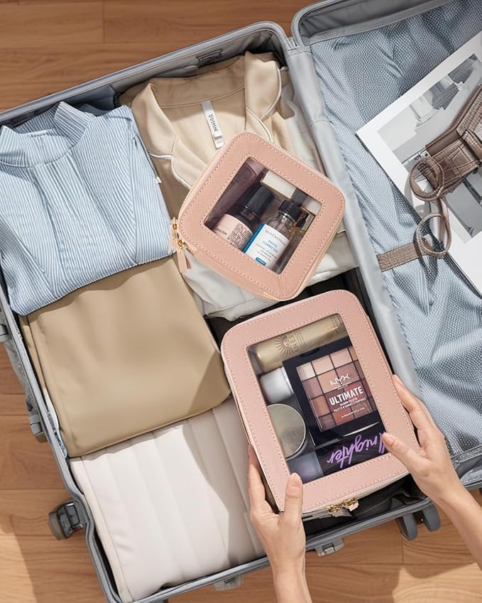 Clear Mahjong Tile Bag, Makeup Bag Set Travel Makeup Case Clear Cosmetic Travel Bag Small Makeup Organizer Mini Make Up Pouch for Purse Waterproof Toiletry Bag Portable Car Essentials Car Organizer