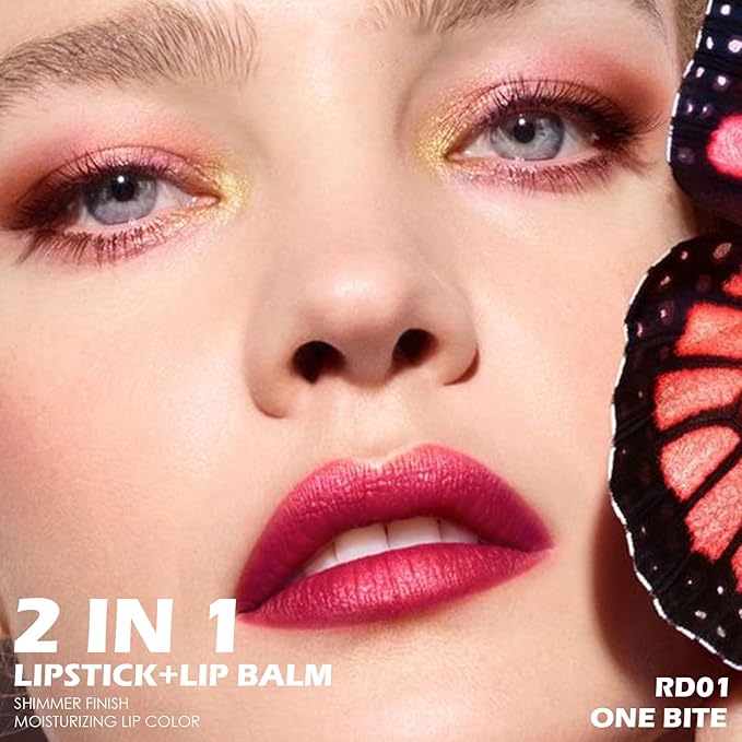 FOCALLURE Diamond Shimmer Lipstick, Pearly Metallic Finish, Moisturizing Sparkly Glitter Lip Color, Long Lasting, Back to School Gift, One Bite