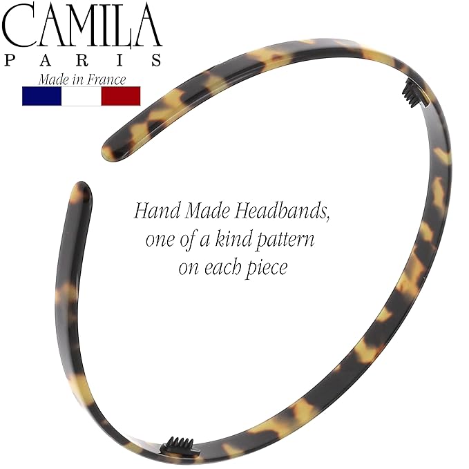 Camila Paris CP3469 French Headband for Women, Handmade Tokyo, Strong Hold Grip Women's Hair Band, Ligth and Very Flexible, No Slip Durable Styling Girls Hair Accessories, Made in France