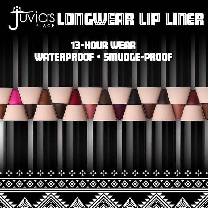 Juvia's Place Long Wear Lip Pencil – Scorpio – Waterproof & Kiss-proof, Long Lasting Lip Liner, Smooth Makeup Application - Soft Matte Finish Base for Lipstick - 13 Hours of Wear for Everyday Use