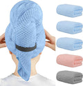 HOMEXCEL 5PK Microfiber Hair Towels, 40x20 in, Soft&Fast Drying for Long Hairs