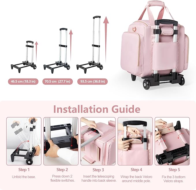 Prokva Rolling Makeup Case, Professional Makeup Train Case with Wheels