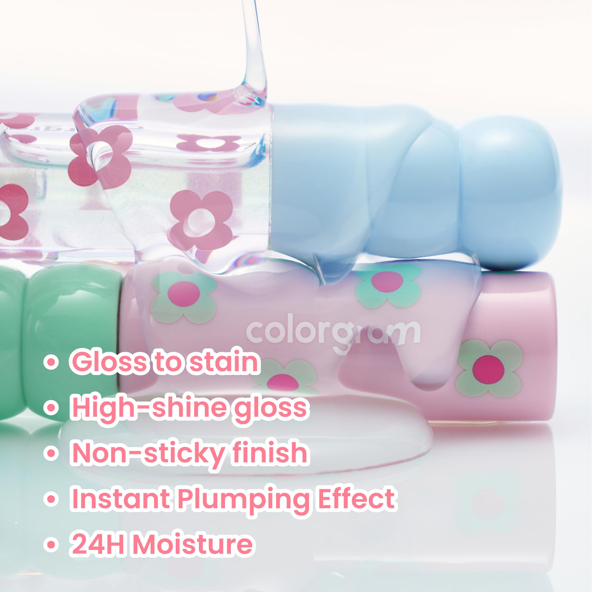 COLORGRAM Fruity Glass Tint 15 Satisfied Fig, Non-Sticky Formula for Glass-Like Shine and Effortless Application