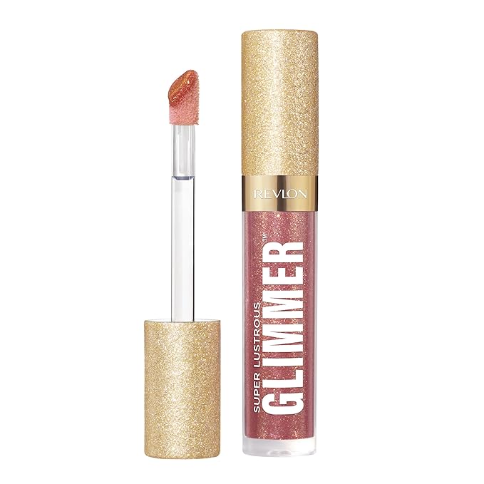 REVLON Super Lustrous Glimmer Gloss, 005 Glazed Almond, 0.13 fl oz