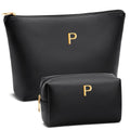 CLOUDWINGS Gifts for Women Girls Personalized Initial Travel Makeup Bag