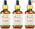 Greenwood Essential Pure Cypress Essential Oil (Cupressus sempervirens) with Glass Dropper Steam Distilled (Pack of Three) 100ml X 3 (10.1oz)