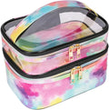 imerelez Cosmetic Bag Makeup Bag Travel Cosmetic Bags for Women Makeup bags Cases Portable Waterproof Foldable (Tie-Dye)