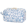 Narwey Small Makeup Bag for Purse Travel Makeup Pouch Mini Cosmetic Bag Zipper Pouch for Women (Blue Flower, Small)