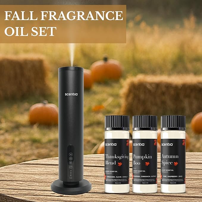 Scentia Pumpkin Vanilla Bakery Aromatherapy Diffuser Oil Collection – Essential Oil Blend for Candles, Home & DIY Cozy Scents 3x20ml Discovery Set