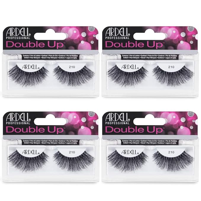 Ardell False Eyelashes Double Up 210 - Voluminous & Full Strip, Reusable Wispy Lashes