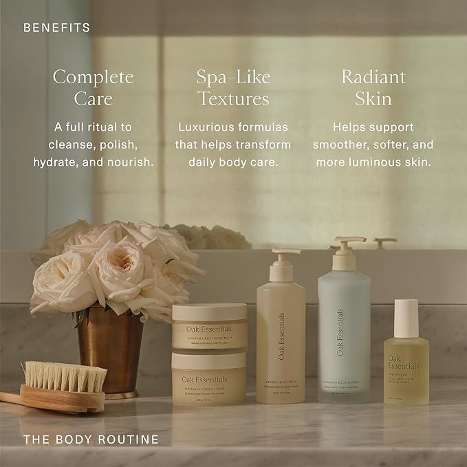 Oak Essentials The Body Routine, 5-Piece Body Care Set, Full Sizes