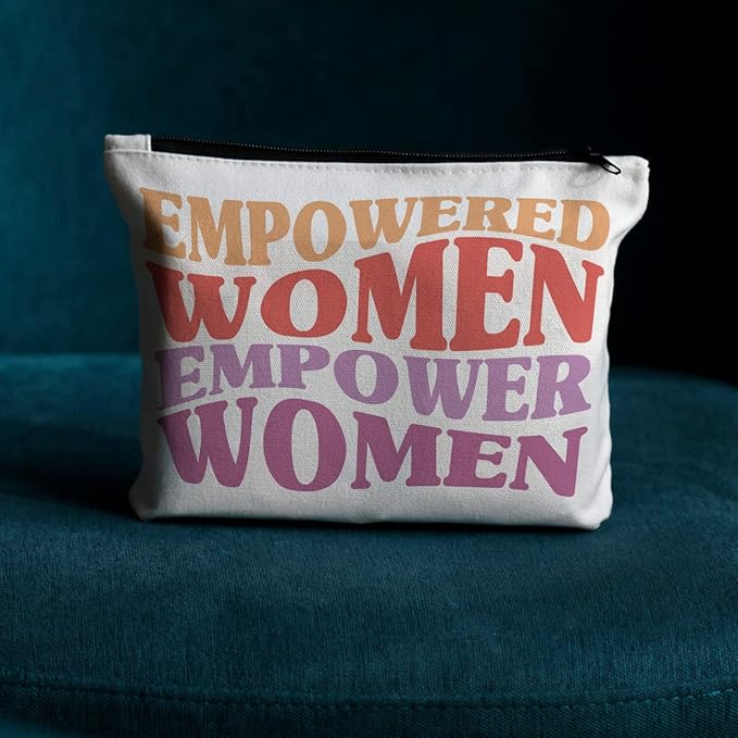 Empowered Women Makeup Bag, Inspirational Feminist Gifts Cosmetic Bags