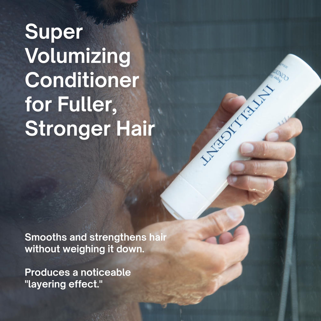 INTELLIGENT Super Volumizing Hair Loss Conditioner - Strengthens Weakened Hair and Maximizes Volume | All Hair Types for Men and Women | 10 fl oz (290 ml)