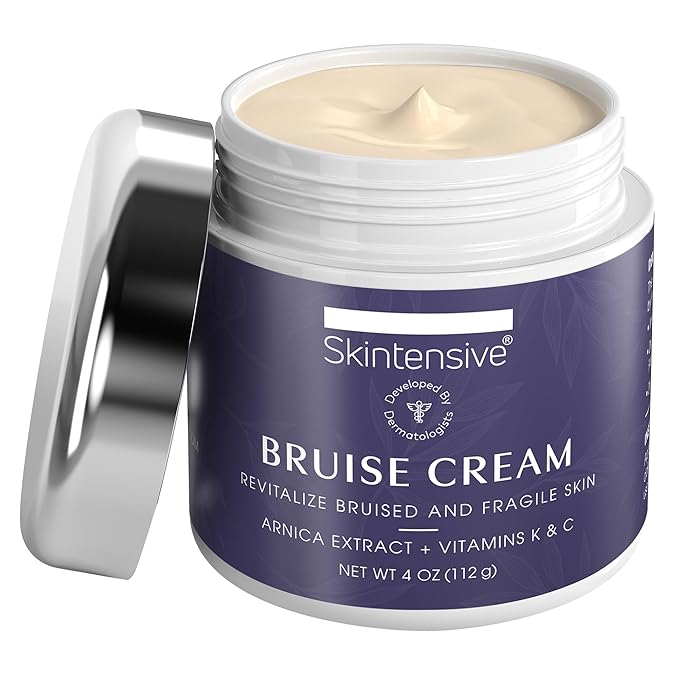 SKINTENSIVE Arnica Bruise Cream for Thin Skin – Vitamin K Cream for Bruises & Skin Discoloration, Moisturizing Arnica Cream for Seniors, Non-Greasy Formula, 4 Oz