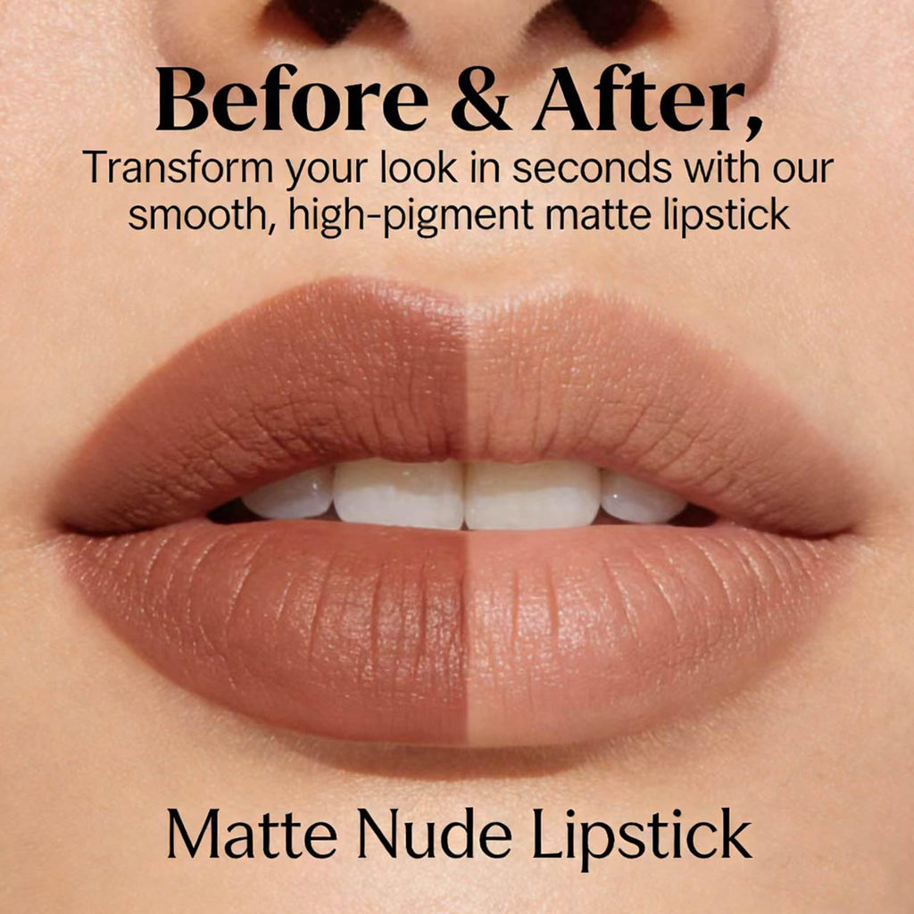 TWLBXMG Matte Lipstick Single, Long Lasting Waterproof Velvet Lipsticks, High Pigment Non-Stick Cup Not Fade Lipstick for Women，Quick Makeup Lightweight Portable # 01