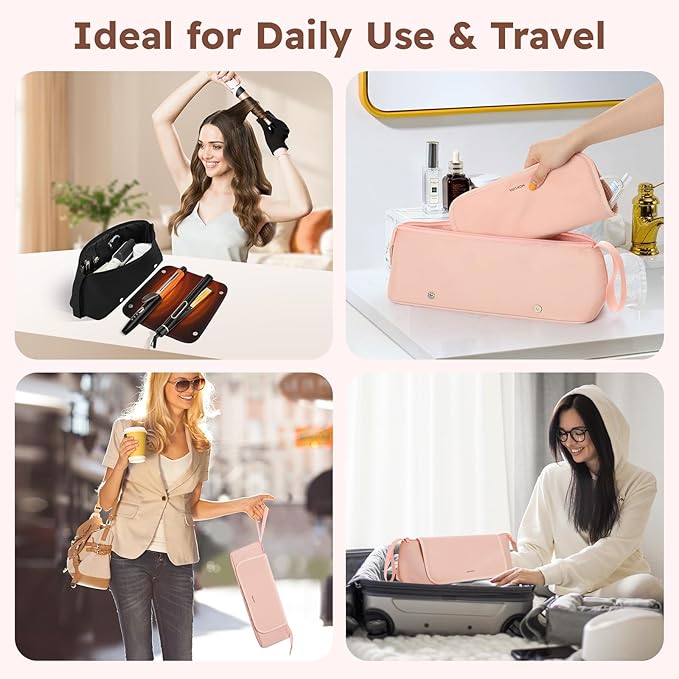 MOKURA Hair Tools Travel Bag with Heat Resistant Mat Gifts for Women, Mon