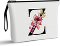 Vavabox A-Z Personalized Makeup Bag, Birthday Gifts for Women Mom, Gifts for Best Friend, Bride Bridesmaid Cosmetic bag (Z, 01-White)
