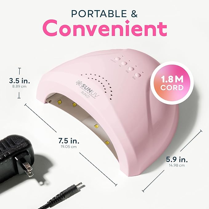 SUNUV UV Light for Gel Nails, Professional UV LED Nail Lamp SUNONE Pink