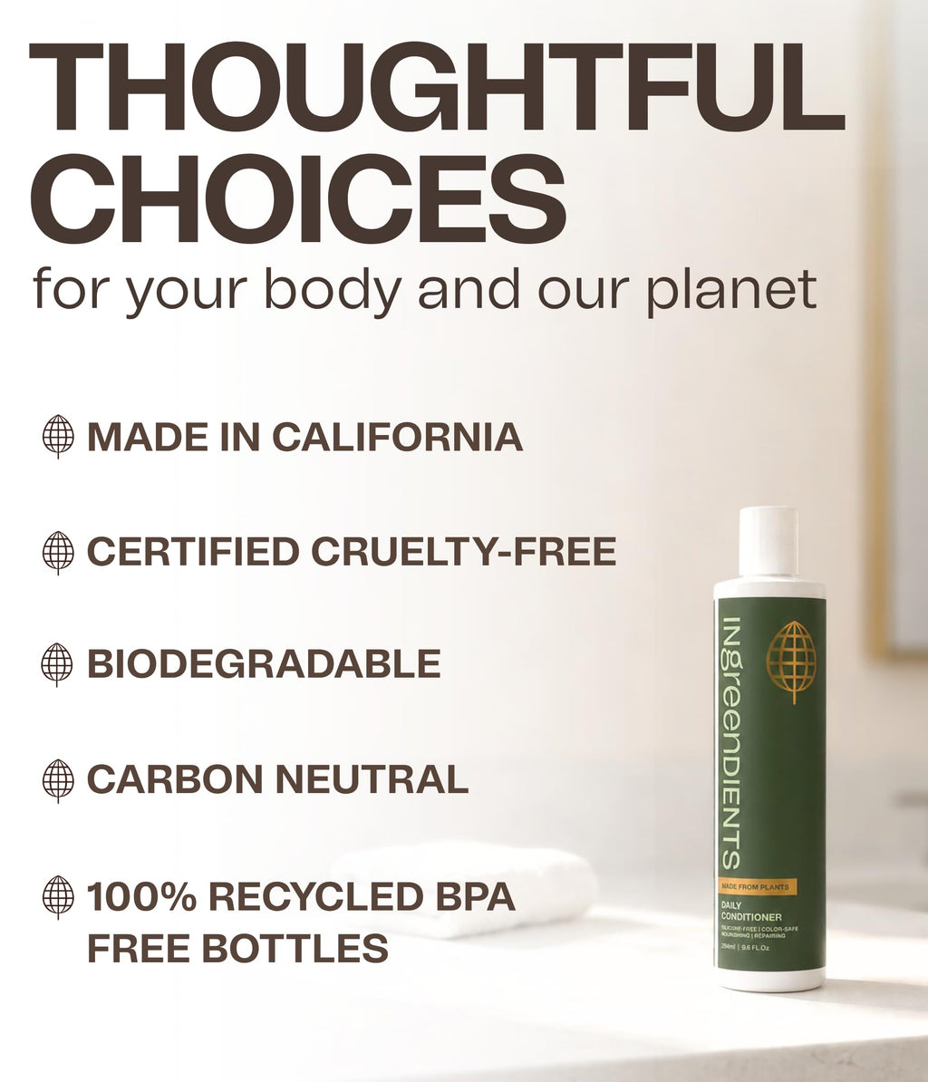 Ingreendients Tea Tree Hair Conditioner - Organic, Sulfate-Free, Color-Safe, Silicone-Free, Cruelty-Free, with Shea Butter and Jojoba Oil