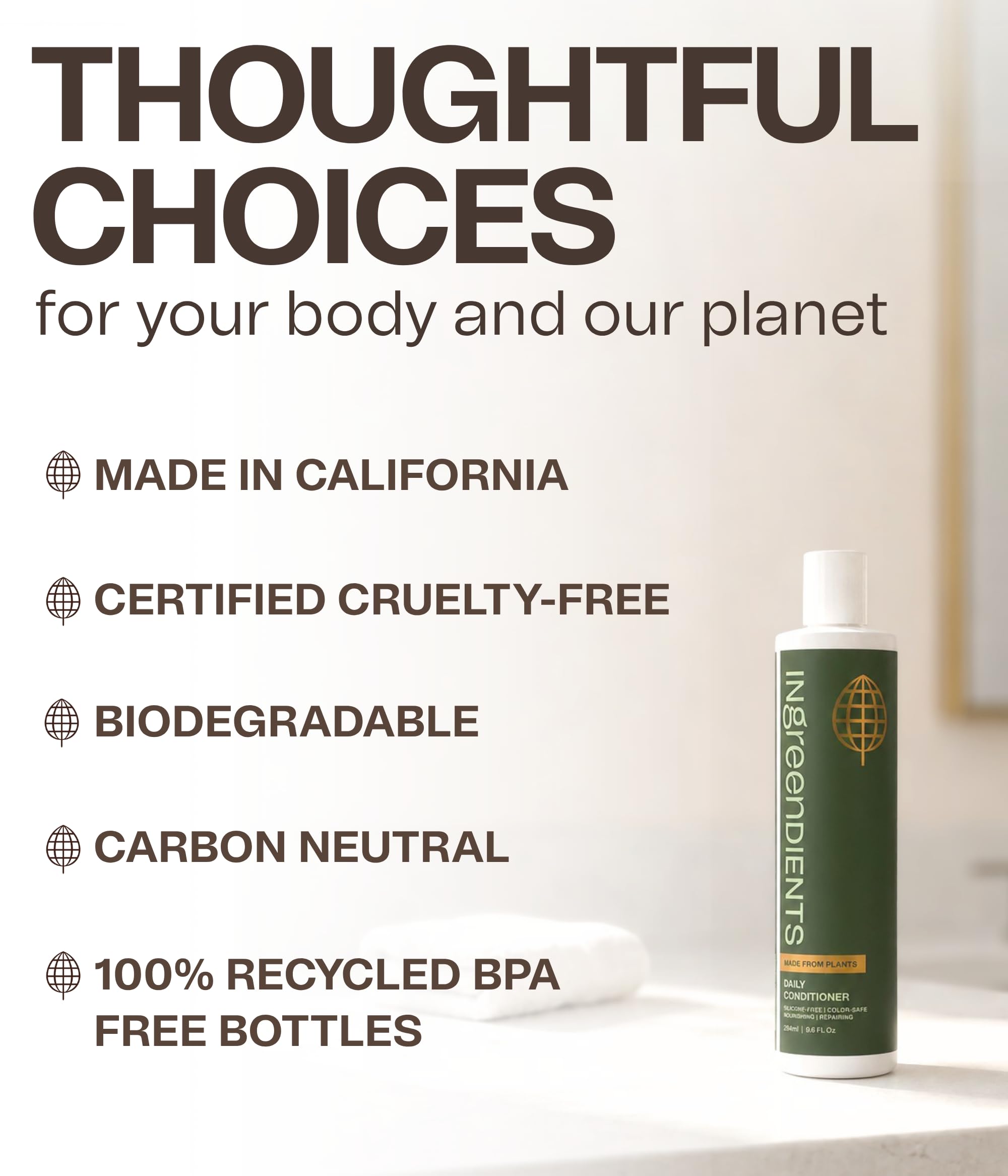 Ingreendients Tea Tree Hair Conditioner - Organic, Sulfate-Free, Color-Safe, Silicone-Free, Cruelty-Free, with Shea Butter and Jojoba Oil