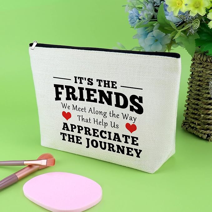 Best Friend Gift for Women Makeup Bag Friend Birthday Gifts Thank You Present for Friends Bff Sister Inspirational Cosmetic Bag for Her Friendship Graduation Present for Her Travel Cosmetic Pouch
