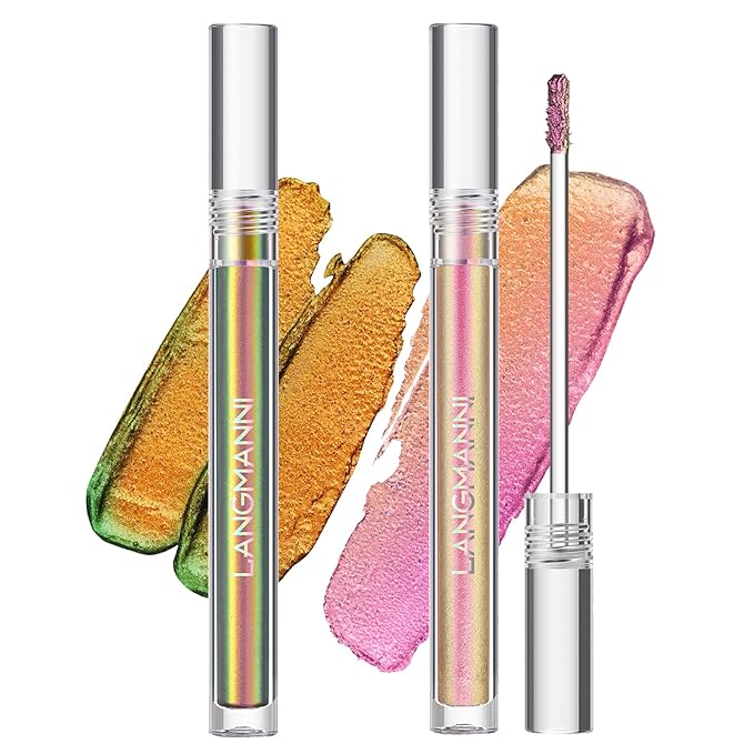 Jolilab 2Pcs Liquid Chameleon Eyeshadow Set, Holographic Multichrome Makeup