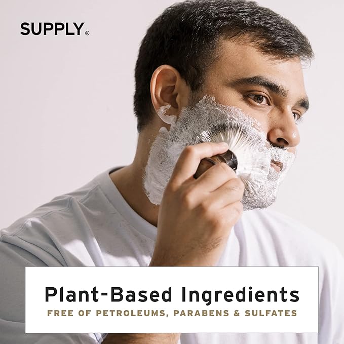 SUPPLY Ultra Lather Shaving Cream for Men – Rich Cushion for Smoother Shave – Helps Reduce Shave Irritation – Fragrance Free – 3.4 oz