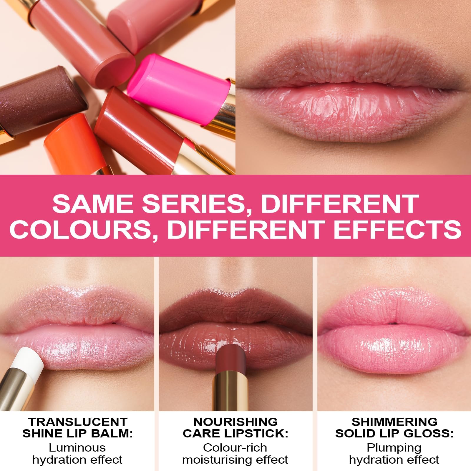 Oulac Moisture Nude Red Lipstick for Women, Hydrate Tinted Lipstick for Mother's Day, Tinted Lip Balm for Dry Lips, Juicy Look, Glossy Finish, Vegan, Cruelty-Free (16)