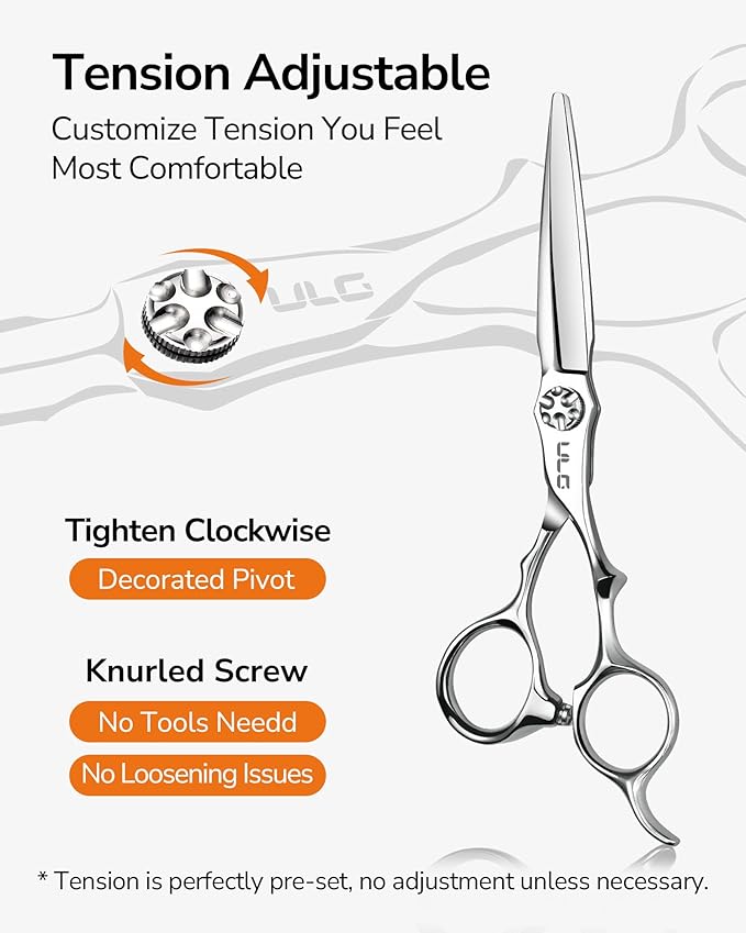 ULG Professional Hair Cutting Scissors 6.7" Japanese 440C Barber Shears