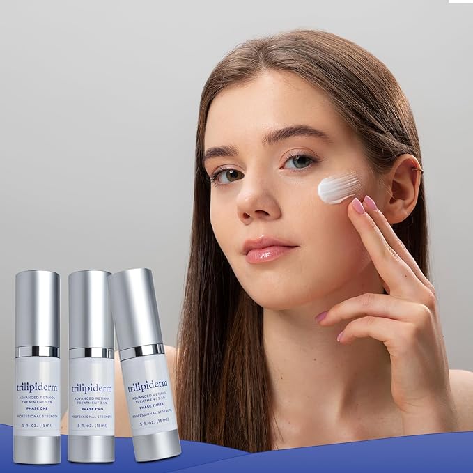 Trilipiderm Advanced Retinol Serum for Face, 3-Phase Anti Aging, 0.5 oz