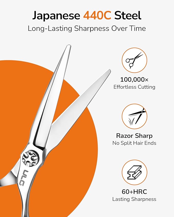 ULG Professional Hair Cutting Scissors 6.7" Japanese 440C Barber Shears
