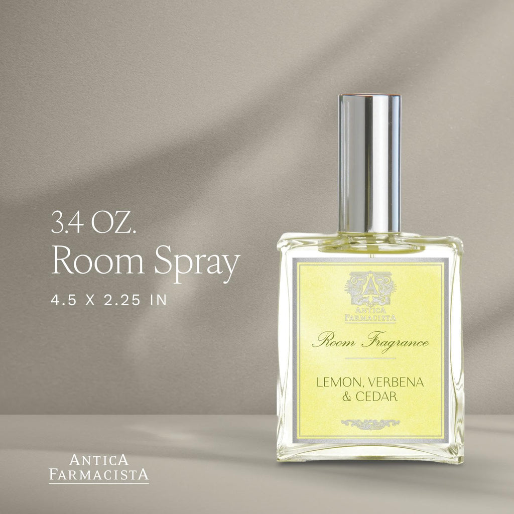 Antica Farmacista Room Spray - Elegant House Spray - Long-Lasting, Room Fragrance - Luxury Gift for Housewarming - Lemon, Verbena & Cedar, 3.4 fl oz