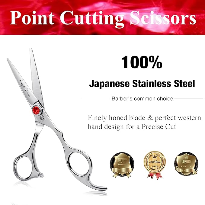 Purple Dragon 5.0 inch Silver Barber Hair Cutting Scissors/Shears