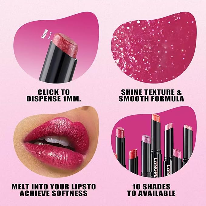 Pink Red Lipstick For Women Matte Nude Glitter Shimmer Metallic Highly Pigmented Moisturizing Lip stick Hypoallergenic Waterproof Long Lasting Lipsticks Quick Makeup Lightweight Portable 01#