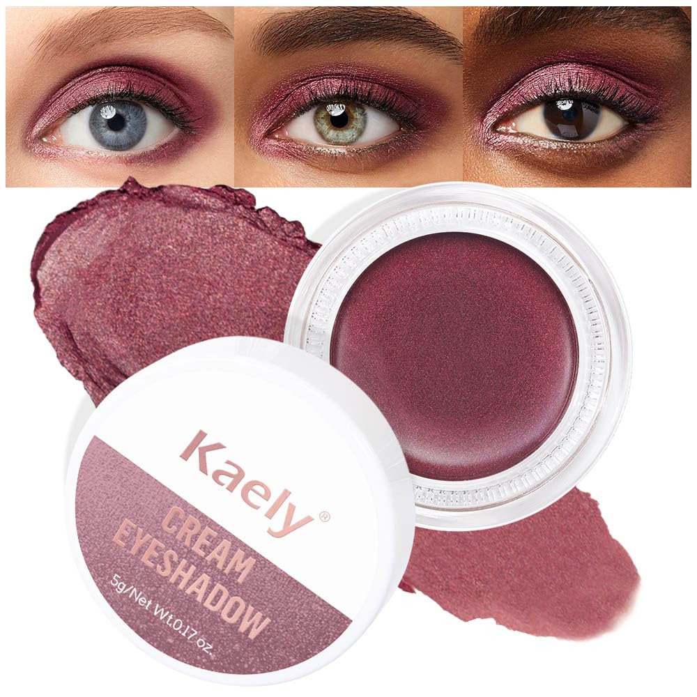 Kaely Single Cream Eyeshadow Pot, Nude Brown Matte Eye Shadow for Older Women High Pigmented Waterproof, Natural Eyeshadow Palette Makeup Brightener, sombras en crema para ojos, Blendable, R03