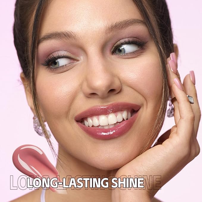AFGHOUZ 3D Voluming Lip Gloss Long Lasting Moisturizing Lip Gloss for Women Shine and Glowy Finish Lip Makeup 2Pcs