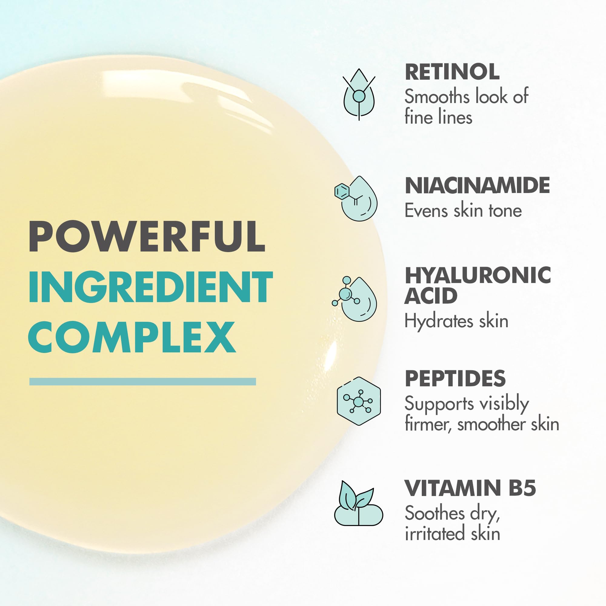 Ebanel Retinol Serum for Face with Vitamin C, Peptides & Hyaluronic Acid