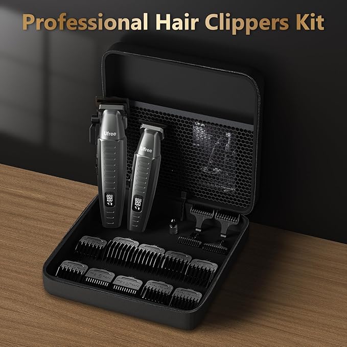 Ufree Cordless Hair Clippers for Men, Professional Barber Clippers Set