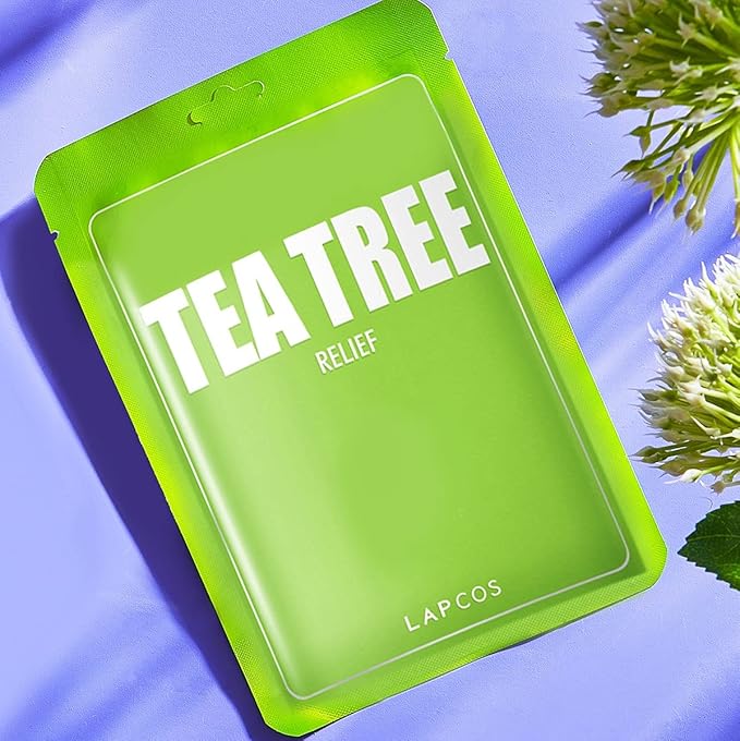 LAPCOS Derma Tea Tree Sheet Face Mask - Soothing & Calming (Pack of 5)
