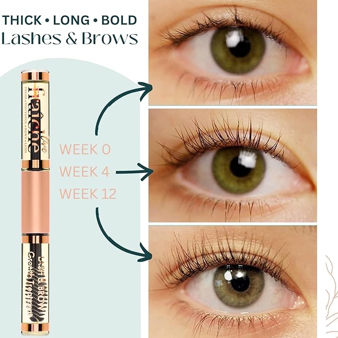 Live Fraiche Organic Castor Oil (4oz) + Filled Mascara Tube, 100% USDA Pure, Cold Pressed, Hexane Free Lash Serum Hair Growth Oil for Eyelashes, Eyebrows, Hair - Brow and Hair Treatment Oil