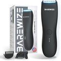 BAREWIZE Body Hair & Pubic Hair Trimmer for Men | Waterproof, USB-C Rechargeable, LED Light, Replaceable Ceramic Blade, Electric Ball Shavers, Manscape Kit, Mens Personal Groomer (Black)