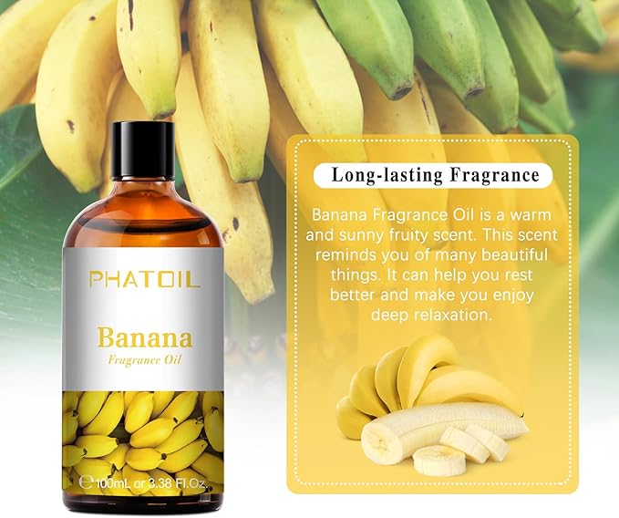 PHATOIL Banana Fragrance Oil for Diffuser Aromatherapy 3.38FL.OZ