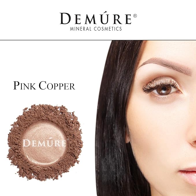 Demure Mineral Make Up (Pink Copper) Eye Shadow, Loose Shimmer Eyeshadow, Glitter Eyeshadow, Professional Makeup