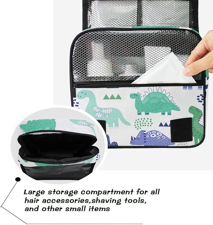 senya Hanging Travel Toiletry Bag Dinosaurs Creative Kit Makeup Case Cosmetics Organizer for Men Women