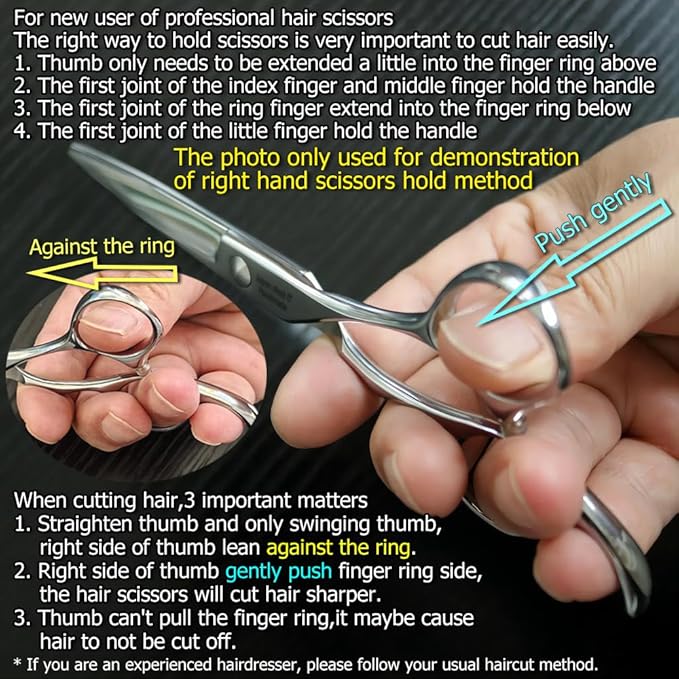 5.5" Professional Hair Scissors to Cut Hair Cutting Haircut Shears 440C Barber Shears Hairdresser Sharp Hair Scissors Bearing Screw KINSARO for Hairdresser Barber or Home Use