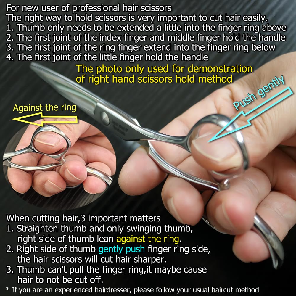 KINSARO 7 in Professional Hair Scissors Willow Shape Sliding Shears,440C
