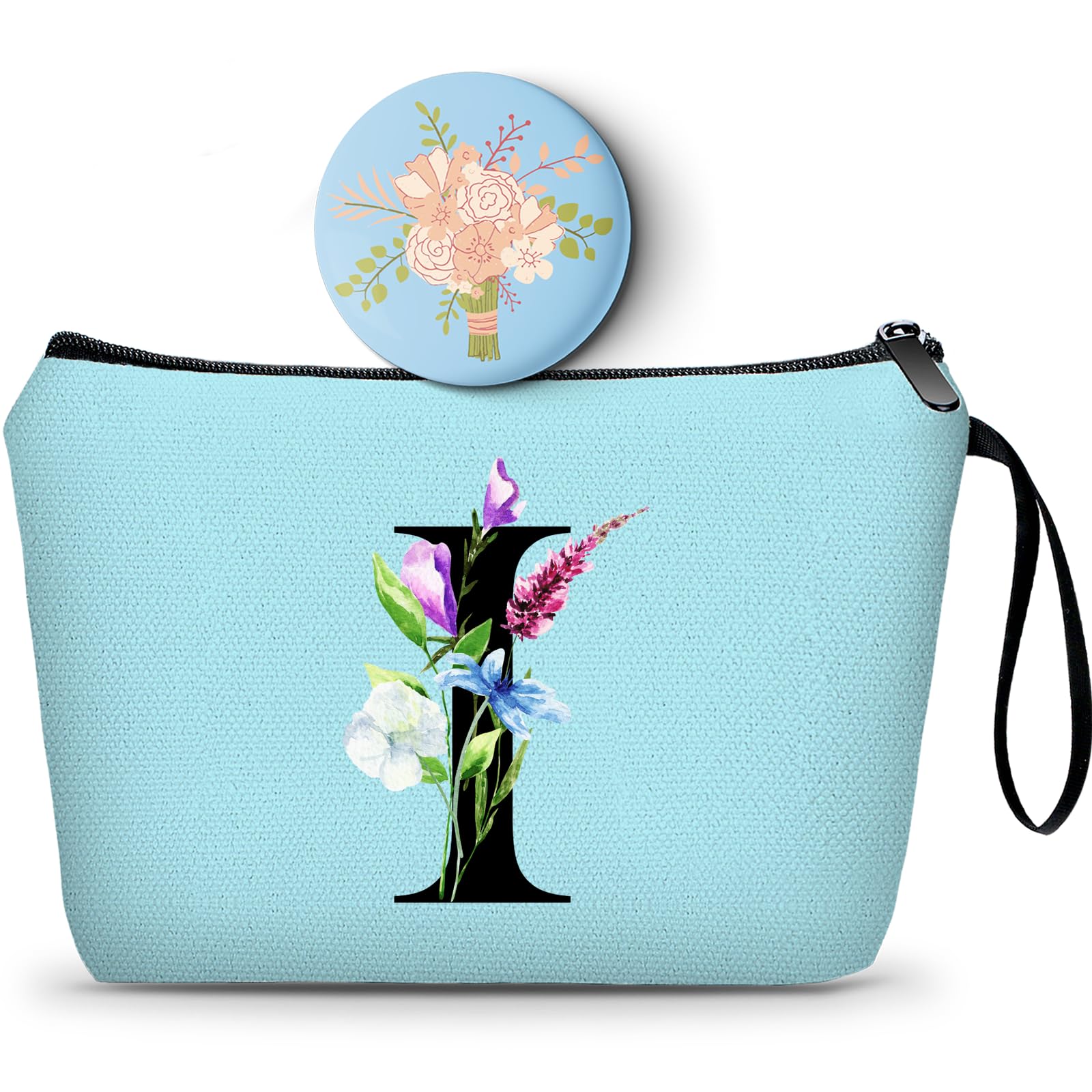 Birthday Inspirational Bridesmaid Proposal Team Small Gifts for Women Mom Aunt Teacher Sister Coworkers Makeup Cosmetic Bag Travel with Mirror Mothers Day Christmas Graduation I
