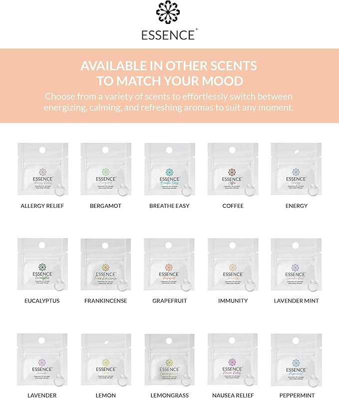 Essence Wearable Aromatherapy Nasal Diffuser – Immunity Blend Essential Oil