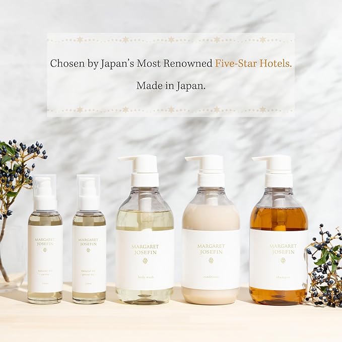 MARGARET JOSEFIN Japanese Hotel Shampoo, Salon Quality Hair Care, Sulfate Free, Green Tea Scent, 16.9 fl oz (500mL)